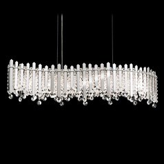 Schonbek Worldwide Lighting Chatter Polished Stainless Steel Island Light