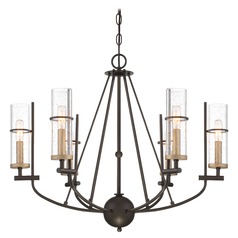 Minka Lavery Sussex Court Smoked Iron with Aged Gold Chandelier