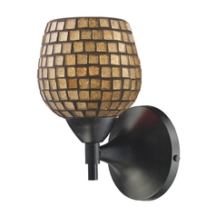 Elk Lighting Art Glass Sconce Wall Light in Dark Rust Finish