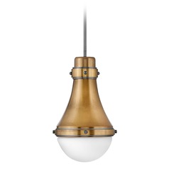 Oliver Small Pendant in Heritage Brass & Black by Hinkley Lighting