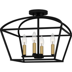 Concho Bay Semi-Flush Mount in Matte Black by Quoizel Lighting