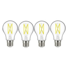 10.5W A19 3000K Clear LED Bulbs 4-Pack by Satco Lighting