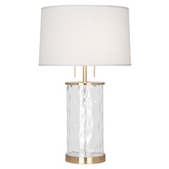 Gloria Modern Brass with Wavy Glass Body Table Lamp by Robert Abbey