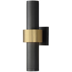 Reveal Large Outdoor Black & Gold LED Outdoor Wall Light by ET2 Lighting