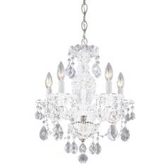 Schonbek 5-Light Crystal Chandelier in Polished Silver