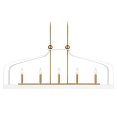Savoy House Lighting Sheffield White with Warm Brass Accents Island Light
