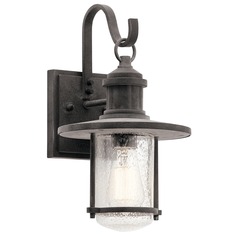 Seeded Glass Outdoor Wall Light Zinc by Kichler Lighting