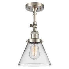 Large Cone Brushed Satin Nickel Semi-Flush Mount by Innovations Lighting