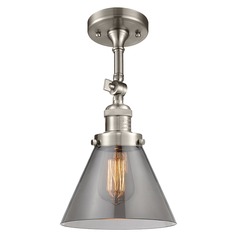 Large Cone Brushed Satin Nickel Semi-Flush Mount by Innovations Lighting