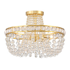 Seville 3-Light Semi-Flush Mount in Aged Brass by Crystorama Lighting