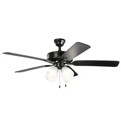 Basics Pro Premier 52-Inch Satin Black LED Fan 2700K by Kichler Lighting