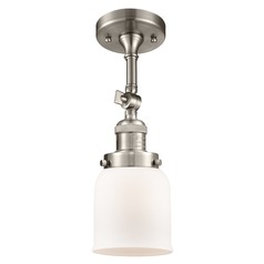 Small Bell Brushed Satin Nickel Semi-Flush Mount by Innovations Lighting