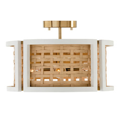 Lola 16-Inch Dual Mount Pendant in White & Brass by Capital Lighting