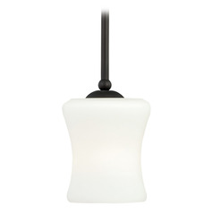 Vaxcel Lighting Poirot New Bronze Mini-Pendant Light with Bell Shade