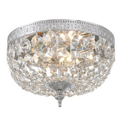 Crystorama Lighting Ceiling Mount Polished Chrome Flushmount Light