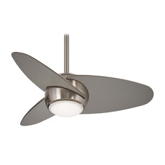 Slant 36-Inch LED Fan in Brushed Steel by Minka Aire