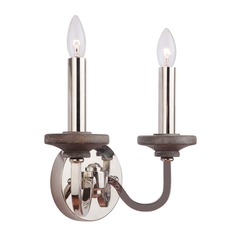 Ashwood Wall Sconce in Polished Nickel & Greywood by Craftmade Lighting