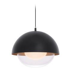 Dome 10-Inch LED Pendant in Black & Gold by WAC Lighting