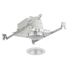 Recesso Lighting 4-Inch Recessed Light Kit with Satin Reflector/White Trim