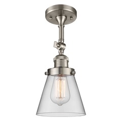 Small Cone Brushed Satin Nickel Semi-Flush Mount by Innovations Lighting