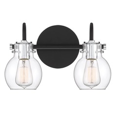 Earth Black & Chrome 2-Light Bathroom Light by Quoizel Lighting