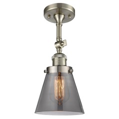 Small Cone Brushed Satin Nickel Semi-Flush Mount by Innovations Lighting