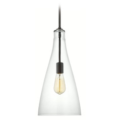 Visual Comfort Studio Collection Arilda Bronze Mini-Pendant Light with Conical Shade