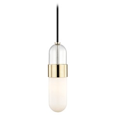 Emilia LED Pendant in Brass by Mitzi by Hudson Valley
