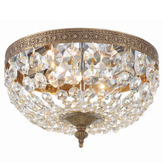 Crystorama Lighting Ceiling Mount Olde Brass Flushmount Light
