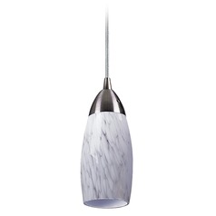 Modern Mini-Pendant Light with Art Glass