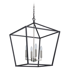 Flynt II Flat Black & Brushed Polished Nickel Pendant by Craftmade Lighting