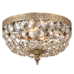 Crystorama Lighting Ceiling Mount Olde Brass Flushmount Light