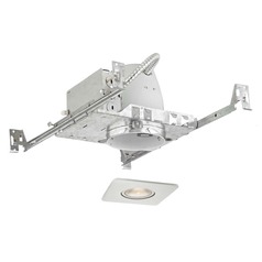 Recesso Lighting 4-Inch Recessed Light Kit with White Square Gimbal Trim