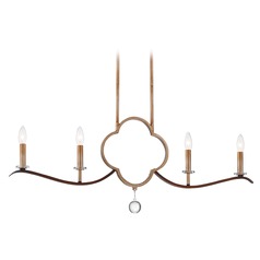 Ava Libertine Pale Gold with Distressed Bronze Linear Chandelier by Minka Lavery
