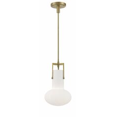 Izel Teardrop 10-Inch Pendant in Antique Brass