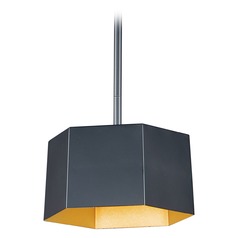 Honeycomb Black & Gold LED Mini Pendant by Maxim Lighting