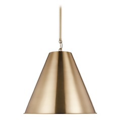 Gordon 15.75-Inch Satin Brass Mini Pendant by Visual Comfort Studio
