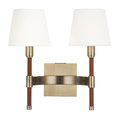 Lauren Ralph Lauren Katie Time Worn Brass & Saddle Leather Bath Vanity by Visual Comfort Studio