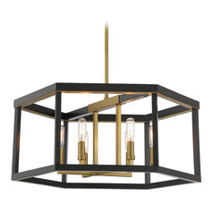 Union Estates Coal & Soft Brass Pendant by Minka Lavery