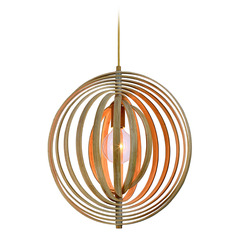 Abruzzo 17.25-Inch Pendant in Natural Wood by Eurofase Lighting