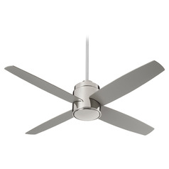 Oslo 52-Inch Damp Ceiling Fan in Polished Nickel by Oxygen Lighting