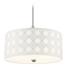Patchwork 22-Inch Pendant in Polished Nickel by George Kovacs