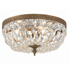 Crystorama Lighting Ceiling Mount Olde Brass Flushmount Light