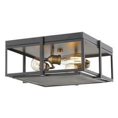 Halcyon Bronze & Heritage Brass Flush Mount by Z-Lite