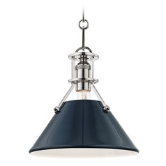 Painted No. 2 Pendant with Darkest Blue Shade by Hudson Valley Lighting