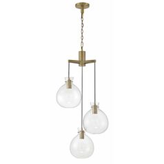 Selina 3-Light LED Chandelier in Antique Brass