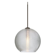 Besa Lighting Kristall Bronze LED Mini-Pendant Light with Globe Shade