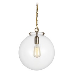 Kate Satin Brass Pendant by Visual Comfort Studio