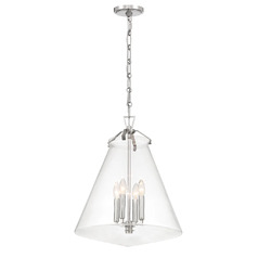 Voss 4-Light Pendant in Polished Nickel by Crystorama Lighting