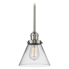Large Cone Brushed Satin Nickel Mini Pendant by Innovations Lighting